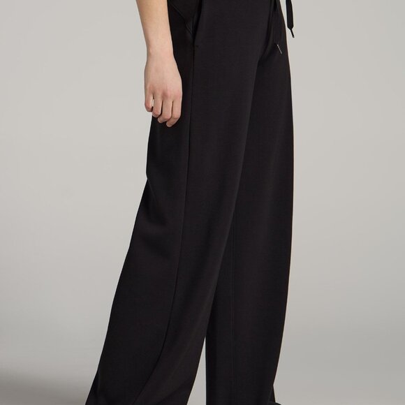 American Tall Pull-On Tie Waist Wide Leg Pants for Tall Women in Black Size LL / - Picture 4 of 6